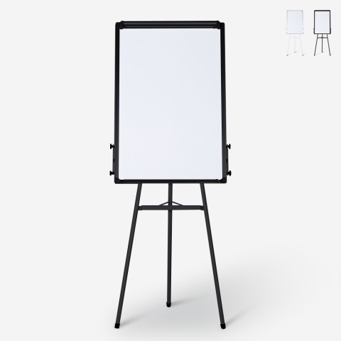Magnetisch whiteboard 90x60c m met statief en flipover Cletus M Aanbieding