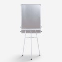Magnetisch whiteboard Cletus L 100x70cm met standaardklem voor papierblokken Voorraad
