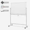 Dubbelzijdig magnetisch draaibaar whiteboard 90x60 cm Albert M Kortingen