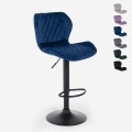 Moderne verstelbare barkruk in fluwelen stof Jersey Aanbieding