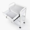 Schoonheidsspecialiste-kapperstrolley met 4 wielen, lade en planken Gordon Catalogus