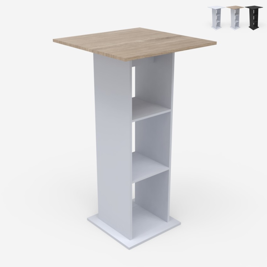 Hoge bartafel met 3 planken 60x60 cm Sunet Aanbieding