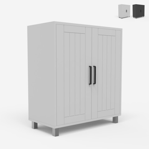Mobiele badkamer wastafel onderkast met kastje met 2 deuren en 2 planken modern Biston Aanbieding