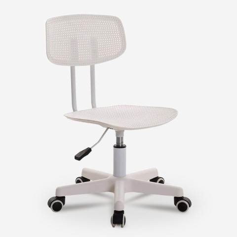 Verstelbare ergonomische witte bureaustoel Riverside Aanbieding
