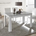 Uitschuifbare tafel 90x137-185cm glanzend wit cementgrijs Sly Basic Kortingen