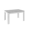 Uitschuifbare tafel 90x137-185cm glanzend wit cementgrijs Sly Basic Korting