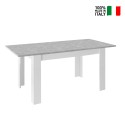 Uitschuifbare tafel 90x137-185cm glanzend wit cementgrijs Sly Basic Verkoop