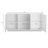 Moderne dressoir 3 deuren hoogglans wit 182cm WH M2 Keuze
