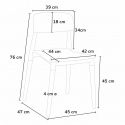 Vierkante salontafel zwart 70x70 cm en 2 gekleurde stoelen Barcellona Mojito 
