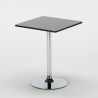Vierkante salontafel zwart 70x70 cm en 2 gekleurde stoelen Barcellona Mojito 