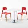 Vierkante salontafel wit 70x70 cm en 2 gekleurde stoelen Barcelona Cocktail Karakteristieken