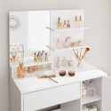 Witte make-up kaptafel Vika met lade, deur, spiegel en kruk  Korting