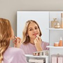 Witte make-up kaptafel Vika met lade, deur, spiegel en kruk  Catalogus
