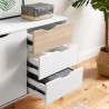 Dressoir in Scandinavische stijl met 2 deuren en 3 laden in wit en hout Kinitoo Keuze
