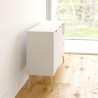 Dressoir in Scandinavische stijl met 2 deuren en 3 laden in wit en hout Kinitoo Voorraad