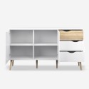 Dressoir in Scandinavische stijl met 2 deuren en 3 laden in wit en hout Kinitoo Korting