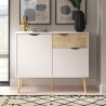Dressoir in Scandinavische stijl met 2 deuren en 1 lade in wit en hout Jubi Voorraad