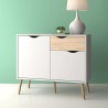 Dressoir in Scandinavische stijl met 2 deuren en 1 lade in wit en hout Jubi Catalogus
