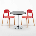 Ronde salontafel zwart 70x70 cm en 2 gekleurde stoelen Barcellona Cosmopolitan Karakteristieken