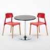 Ronde salontafel zwart 70x70 cm en 2 gekleurde stoelen Barcellona Cosmopolitan Karakteristieken