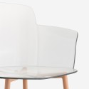 Transparante polycarbonaatstoel met armleuningen en houten poten Suntree Prijs