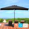 Zwarte rechthoekige tuinparasol met middenpaal 3x2 m Rios Dark Aanbieding