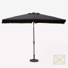 Zwarte rechthoekige tuinparasol met middenpaal 3x2 m Rios Dark Aanbod