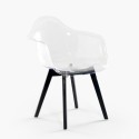 Moderne transparante polycarbonaat fauteuil met houten poten Arinor Karakteristieken