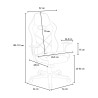 Ergonomische gaming kantoorstoel met lendenkussen in de kleur wit Estoril Light Aanbod