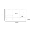 Dressoir in Scandinavische stijl met 2 deuren en 3 laden in wit en hout Kinitoo Afmetingen