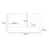 Dressoir in Scandinavische stijl met 2 deuren en 3 laden in wit en hout Kinitoo Afmetingen