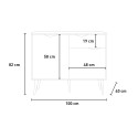 Dressoir in Scandinavische stijl met 2 deuren en 1 lade in wit en hout Jubi Keuze