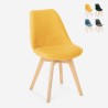 Scandinavisch design houten stoel met fluwelen stof Dolphin Lux Korting