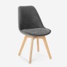 Scandinavisch design houten stoel met fluwelen stof Dolphin Lux 