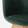 Scandinavische design stoel in fluweel hout met kussen voor keukenbar restaurant Dolphin Lux Afmetingen