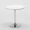 Ronde salontafel wit 70x70 cm en 2 gekleurde stoelen Barcellona Long Island 