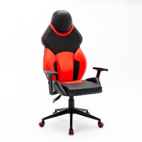 Verstelbare ergonomische kunstleren gaming bureaustoel Portimao Fire Aanbieding