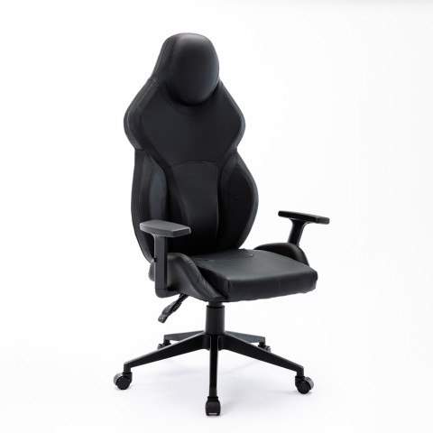 Verstelbare sportieve zwarte kunstleren ergonomische gamingstoel Portimao Aanbieding