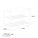 Open houten en metalen schoenenrek voor 8 paar schoenen Amnes 