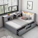 Queensize bed 120x190 cm met opbergruimte en nachtkastje Stellan Aanbieding