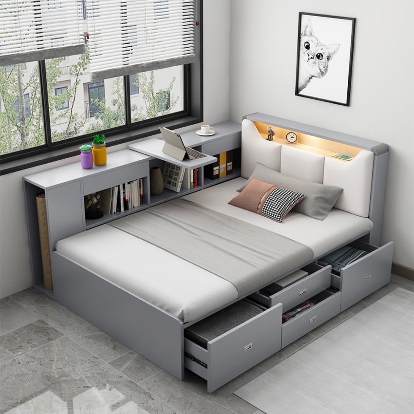 Queensize bed 120x190 cm met opbergruimte en nachtkastje Stellan Aanbieding Queensize bed 120x190 cm met opbergruimte en nachtkastje Stellan Aanbieding