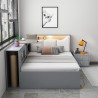 Queensize bed 120x190 cm met opbergruimte en nachtkastje Stellan Kortingen
