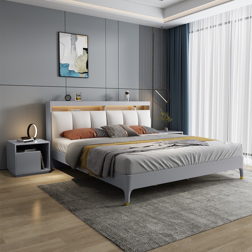 Modern design tweepersoonsbed 180x200 cm met LED en USB Courier King Aanbieding Modern design tweepersoonsbed 180x200 cm met LED en USB Courier King Aanbieding