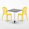 Vierkante salontafel zwart 70x70 cm en 2 gekleurde stoelen Wedding Mojito Karakteristieken