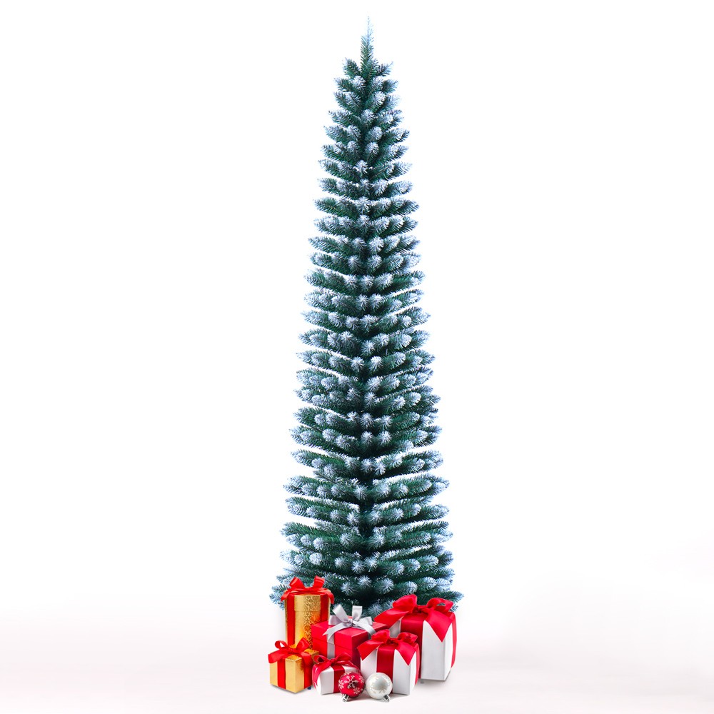 Kunstmatige besneeuwde slanke kerstboom 210cm ruimtebesparend Kalevala