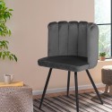 Eetkamerstoel fauteuil met gestoffeerde schelp fluwelen design Shelly Korting