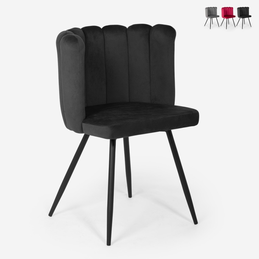 Eetkamerstoel gestoffeerde fluwelen design schelpfauteuil Shelly Verkoop Eetkamerstoel gestoffeerde fluwelen design schelpfauteuil Shelly Verkoop