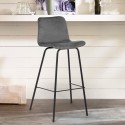 Hoge modern design barkruk in fluweel Dett Korting
