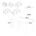 Moderne, ruimtebesparende, uitschuifbare tafel Garda, 90x51-237cm 