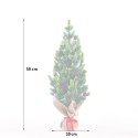 Kleine kunstmatige kerstboom met dennenappels en kunstsneeuw 50 cm Stoeren Voorraad